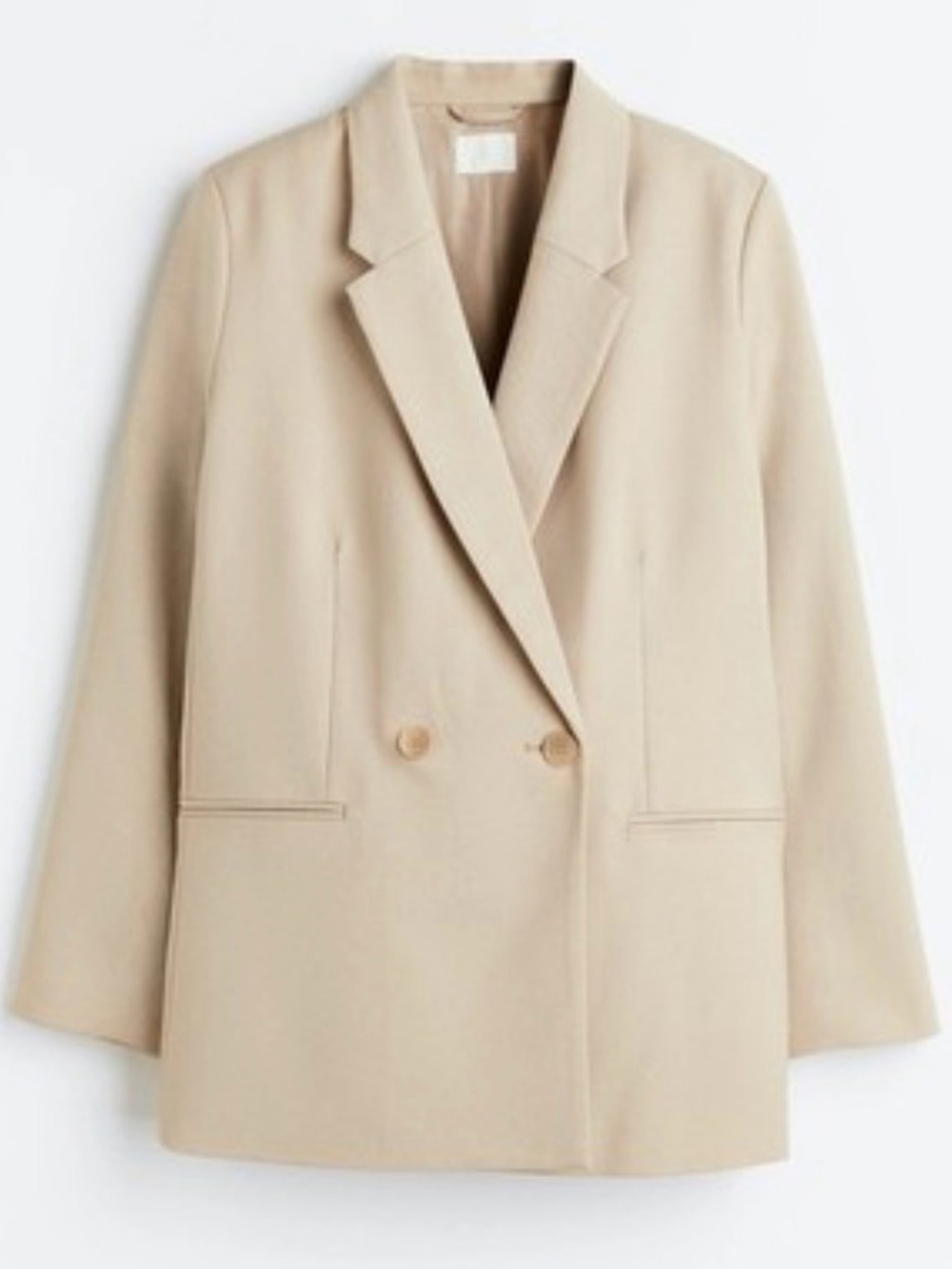 H&M Double-Breasted Cream Blazer Jacket - Women's